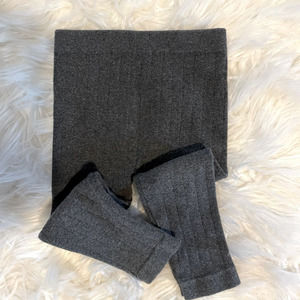 Baby Ribbed Footless Tights in Dark Gray | SZ 12-18M